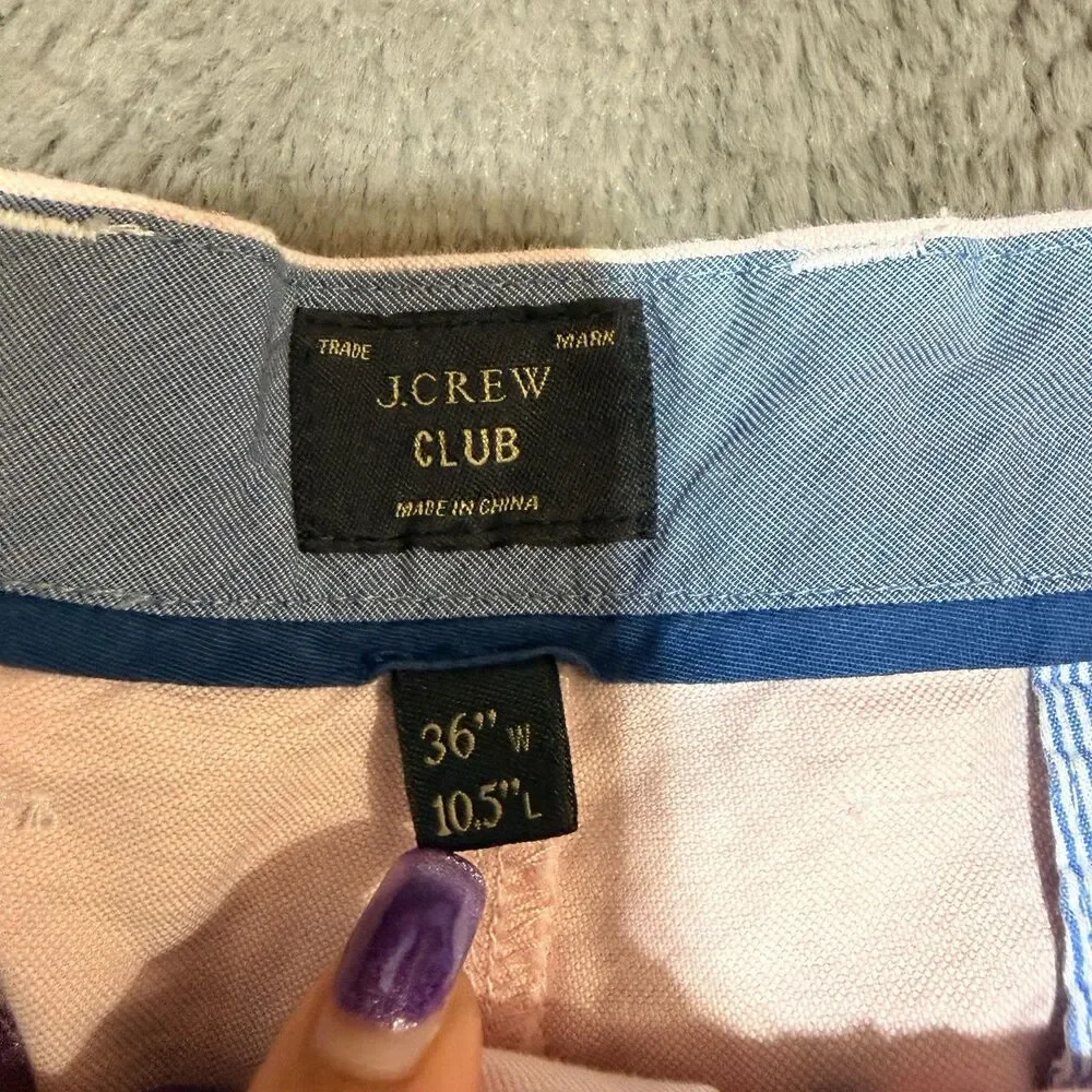 J.Crew Chino Shorts Mens 36 Pink Classic Fit Cotton EUC Summer